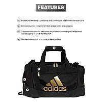 Adidas Unisex Defender 4 Small Duffel Bag Blackgold Metallic One Size