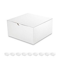 Packqueen 10 Gift Boxes 8X8X4 Inches Gift Boxes With Lids Boxes For Gifts Bridesmaid Proposal Boxes White Gift Boxes Bulk For L