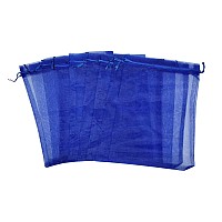 Ankirol 50Pcs Sheer Organza Favor Bags 12 X 16 X Large Organza Drawstring Bags Navy Blue