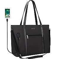 Laptop Tote Bag For Women 173 Inch Laptop Bag Waterproof Nylon Teacher Bag Work Bag With Usb Charging Port Computer Tote Bag La