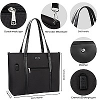 Laptop Tote Bag For Women 173 Inch Laptop Bag Waterproof Nylon Teacher Bag Work Bag With Usb Charging Port Computer Tote Bag La