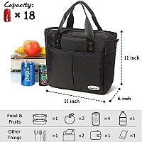 Scorlia Insulated Lunch Bag Extra Large Lunch Tote Bag With Removable Shoulder Strap Durable Reusable Cooler Lunch Box Bag Wit