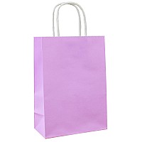 Adido Eva 25 Pcs Small Gift Bags Purple Kraft Paper Bags With Handles For Party Favors 82 X 6 X 31 In