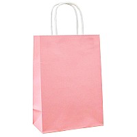 Adido Eva 25 Pcs Small Gift Bags Blush Pink Kraft Paper Bag With Handles For Party Favors 82 X 6 X 31 In