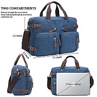 Crocod 3 In 1 Convertible Laptop Backpack 173 Inch Messenger Bag For Men Multifunctional Travel Laptop Bag For College Men W