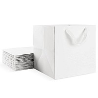 Eusoar Kraft Bags With Handles 10X10X10 Inches Pack Of 20 Recyclable Bags Gift Bags Business Packaging Bags Handmade Diy Bag