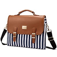 Lovevook Computer Bag Laptop Bag For Women Cute Laptop Messenger Bag For Work College Stripebrown 14Inch