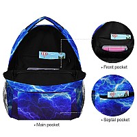 Mnsruu Lightning Backpack For Boy Teenage Girls Rucksack Starry Lightning Pattern Backpack Kid 14 Inch Laptop Backpack Lightning