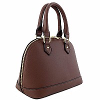 Ziparound Classic Dome Satchel Coffee