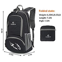 Fengdong 35L Lightweight Foldable Waterproof Packable Travel Hiking Backpack Daypack For Men Women Black