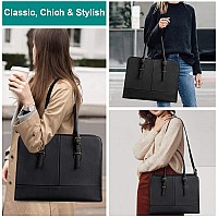 Laptop Bag For Women Leather Work Tote 156 Inch Laptop For Computer Bag Waterproof Business Office Professional Large Capacity