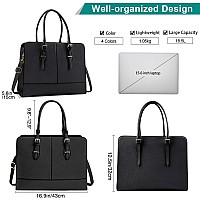 Laptop Bag For Women Leather Work Tote 156 Inch Laptop For Computer Bag Waterproof Business Office Professional Large Capacity