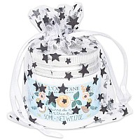 100Pack 2X25 In Sheer Organza Gift Bags With Drawstring Xsmall Metallic Stars Whiteblack For Wedding Party Favors J