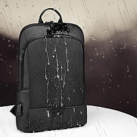 Lovevook Slim Laptop Backpack For Men Lightweight Leather Business Laptop Bag For Women Unisex Computer Bag Purse For Commutin