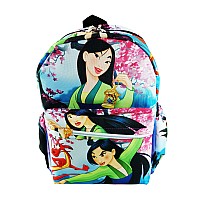 Disney Princess Mulan Deluxe Oversize Print Large 16 Backpack With Laptop Compartment A19733