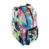 Disney Princess Mulan Deluxe Oversize Print Large 16 Backpack With Laptop Compartment A19733