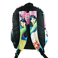 Disney Princess Mulan Deluxe Oversize Print Large 16 Backpack With Laptop Compartment A19733