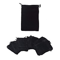 Mandala Crafts Velvet Drawstring Bags 5X7 For Velvet Gift Bags Black Velvet Bags With Drawstrings 5X7 Inch 50 Pcs Velvet Pou