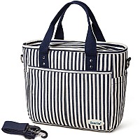 Scorlia Insulated Lunch Bag Large Lunch Tote Bag With Removable Shoulder Strap Durable Reusable Cooler Lunch Box With Side Poc