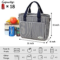 Scorlia Insulated Lunch Bag Large Lunch Tote Bag With Removable Shoulder Strap Durable Reusable Cooler Lunch Box With Side Poc