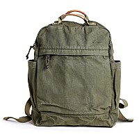 Gootium Canvas Backpack For Women Vintage Style Zipper Bag Mens Casual Daypack Cloth Outdoor Travel Rucksack Olive