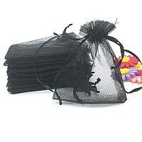 Ansley Shop 50Pcs 12X16 Inches Organza Gift Bags With Drawstring Gift Packaging Big Bags Black