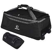 Redcamp 140L Foldable Duffle Bag With Wheels And Backpack Straps 1680D Oxford Extra Large Rolled Duffel Bag Backpack For Campin