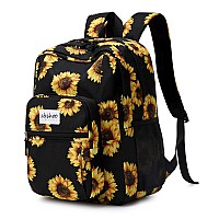 Abshoo Classical Basic Womens Sunflower School Backpack For College Teen Girls Water Resistant Bookbag Sunflower Black