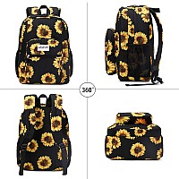 Abshoo Classical Basic Womens Sunflower School Backpack For College Teen Girls Water Resistant Bookbag Sunflower Black