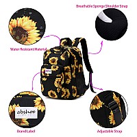 Abshoo Classical Basic Womens Sunflower School Backpack For College Teen Girls Water Resistant Bookbag Sunflower Black