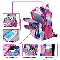 Abshoo Classical Basic Womens Galaxy School Backpack For College Teen Girls Water Resistant Bookbag Galaxy Rose Red