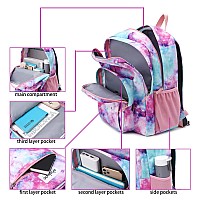 Abshoo Classical Basic Womens Galaxy School Backpack For College Teen Girls Water Resistant Bookbag Galaxy Pink