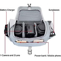 Caden Camera Bag Case Shoulder Crossbody Bag Compatible For Nikon Canon Sony Dslr Slr Mirrorless Cameras And Lenses 10 Grey