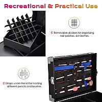 Byootique Rolling Manicure Table Foldable Nail Table Makeup Train Case With Desk Cosmetic Trolley Travel Storage Organizer With