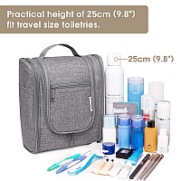 Narwey Hanging Travel Toiletry Bag Cosmetic Make up Organizer for Women and Men (Medium, Grey)