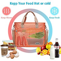 Scorlia Insulated Lunch Bag Large Lunch Tote Bag With Removable Shoulder Strap Durable Reusable Cooler Lunch Box Container Ta