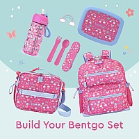 Bentgo Kids Lunch Bag - Durable, Double-Insulated Lunch Bag For Kids 3+; Holds Lunch Box, Water Bottle, & Snacks; Easy-Clean Water-Resistant Fabric & Multiple Zip Pockets (Rainbows & Butterflies)