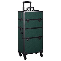 Yaheetech Makeup Train Case 3 In 1 Professional Cosmetic Trolley Multifunctional Organizers Large Storage Traveling Cart Trunk