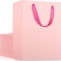 Eusoar Shopping Bags For Gifts 78X39X11 Inches 20Pcs Handled Paper Bags Pink Thick Sturdy Kraft Bags Merchandise Wrapping B