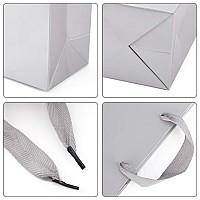 Eusoar Paper Handle Bags 78X39X11 Inches 20Pcs Handled Paper Bags Grey Thick Sturdy Kraft Bags Merchandise Wrapping Bags B