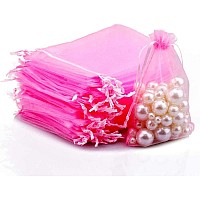 G2Plus Organza Gift Bags With Drawstring 5X 7 100 Pcs Organza Jewelry Bags Sheer Drawstring Gift Pouches For Christmas Weddi