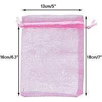 G2Plus Organza Gift Bags With Drawstring 5X 7 100 Pcs Organza Jewelry Bags Sheer Drawstring Gift Pouches For Christmas Weddi