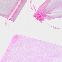 G2Plus Organza Gift Bags With Drawstring 5X 7 100 Pcs Organza Jewelry Bags Sheer Drawstring Gift Pouches For Christmas Weddi