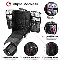 Byootique Rolling Makeup Train Case Soft Sided Makeup Storage Cosmetic Organizer Carry On Travel Trolley Suitcase With Heat Isol