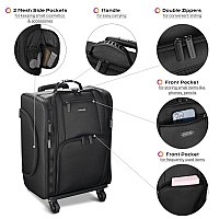 Byootique Rolling Makeup Train Case Soft Sided Makeup Storage Cosmetic Organizer Carry On Travel Trolley Suitcase With Heat Isol