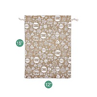 48Pk 12X16 Jute Burlap Linen Canvas Gift Bags With Drawstring Christmas Presents Party Favors Ornaments Extra Large By