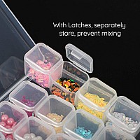 Cosics Rhinestone Storage Organizer Box 28 Grid Clear Plastic False Nail Art Accessories Tool Case Display Holder Empty Contai