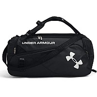 Under Armour Unisexadult Contain Duo Duffle Bag Black 001Metallic Silver Small