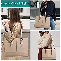 Laptop Bag For Women Leather Work Tote 156 Inch Laptop For Computer Bag Waterproof Business Office Professional Large Capacity