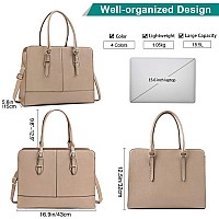 Laptop Bag For Women Leather Work Tote 156 Inch Laptop For Computer Bag Waterproof Business Office Professional Large Capacity